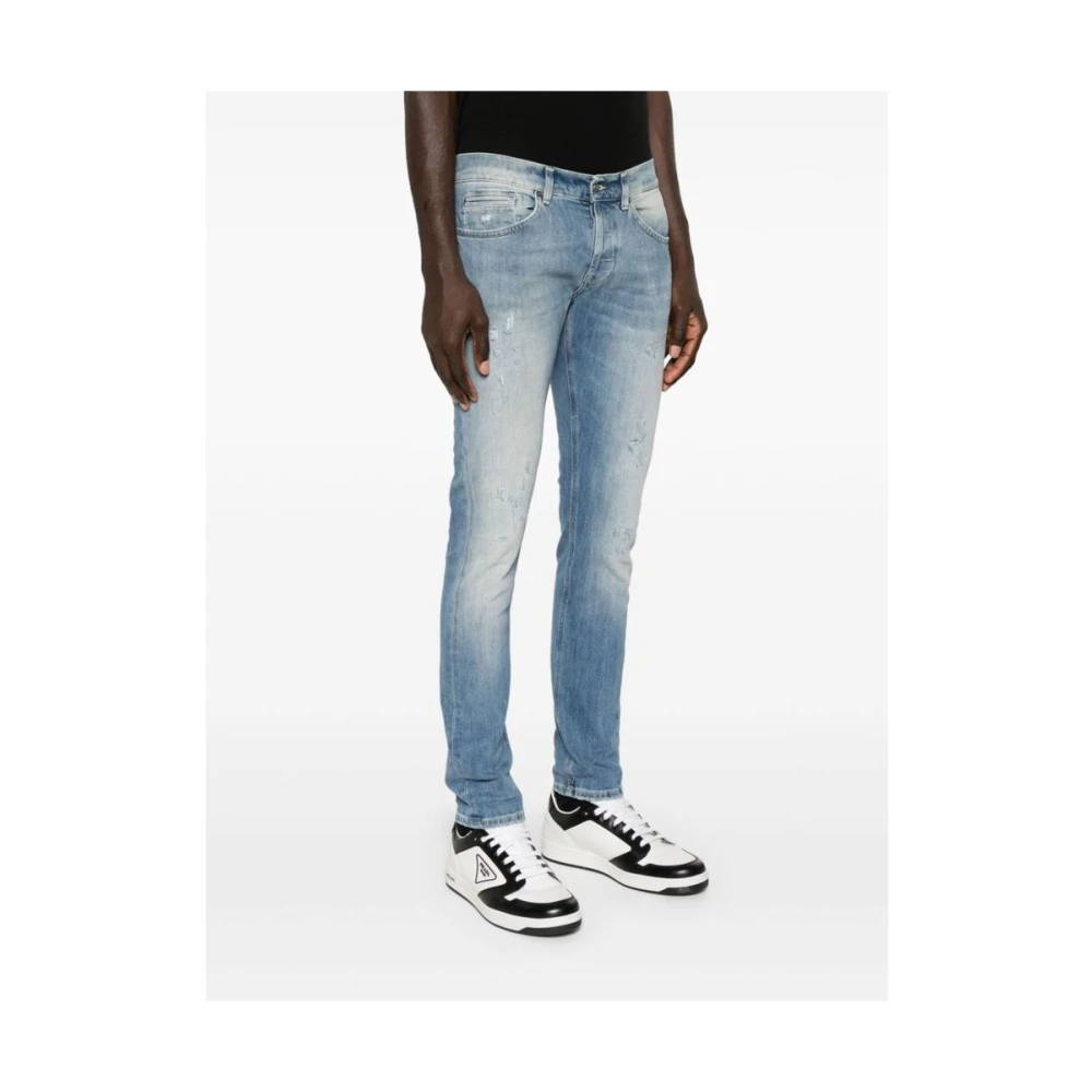 Dondup Lichtblauwe Skinny Cut Ripped Jeans Blue Heren