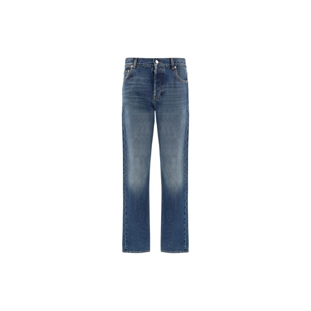 alexander mcqueen Blauwe Straight Leg Jeans Blue Heren