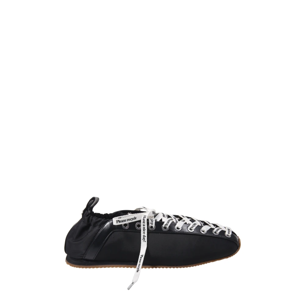 Ganni Women's Black Lace Up Sporty Ballerina Nylon - Ballerina Shoes - 3 Uk - Shoes