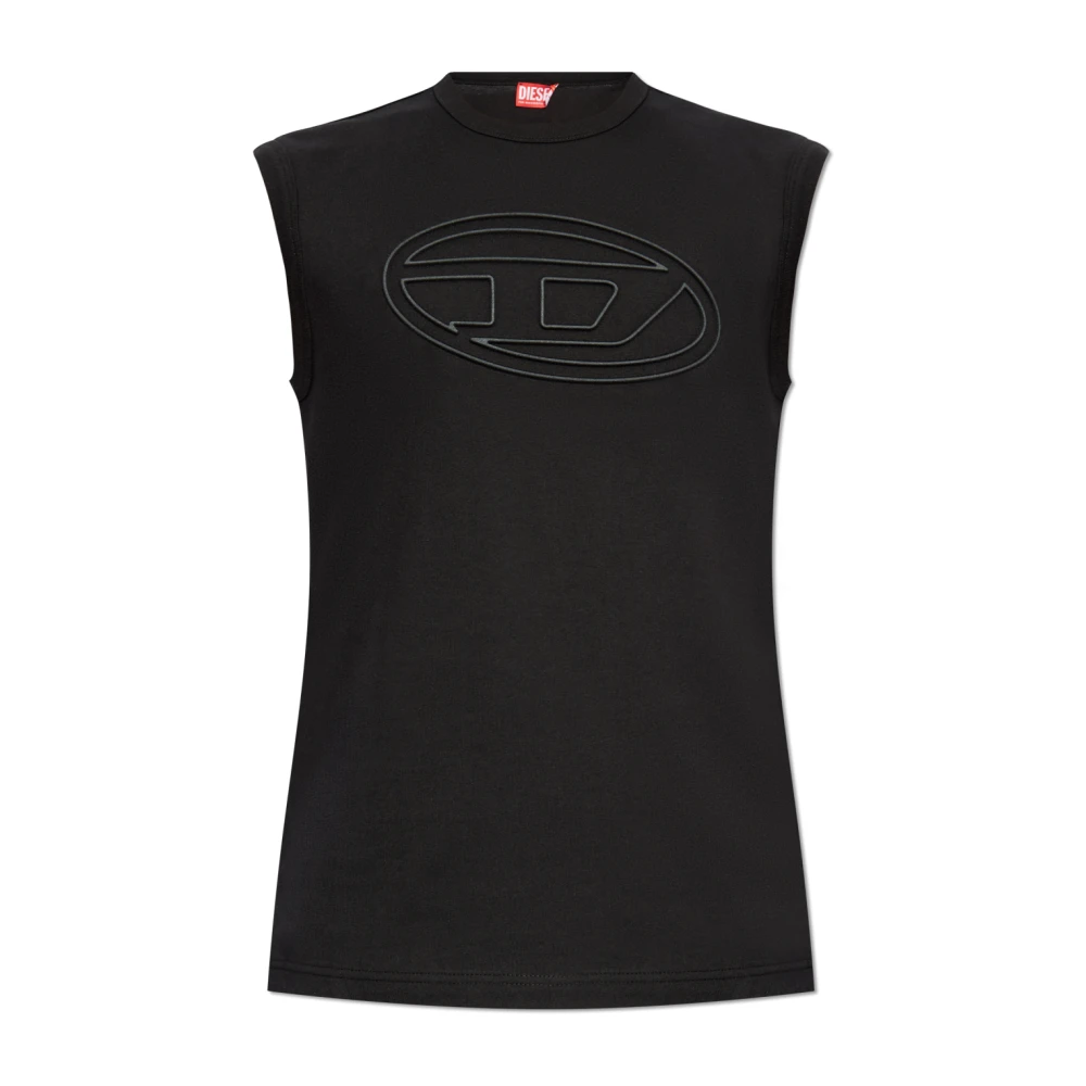 Diesel Mouwloos T-shirt T-Bisco-Bigoval Black Heren