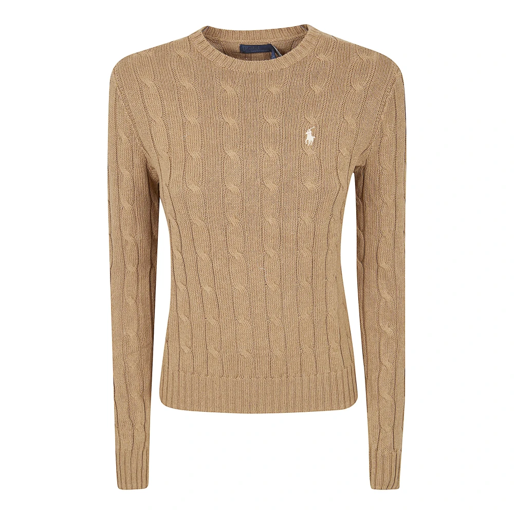 Polo Ralph Lauren Women's Brown Cotton Cable Crew Knit