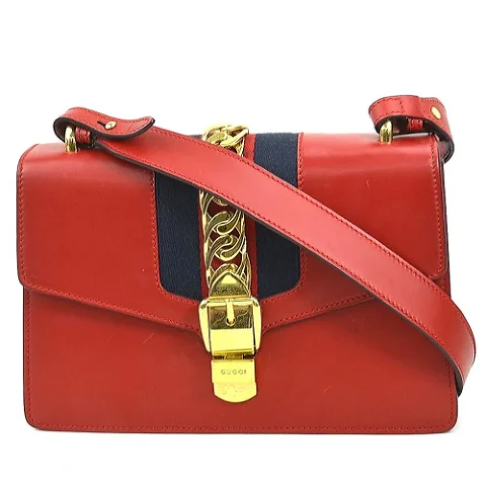 Gucci Vintage Pre-owned Leather gucci-bags Red Dames