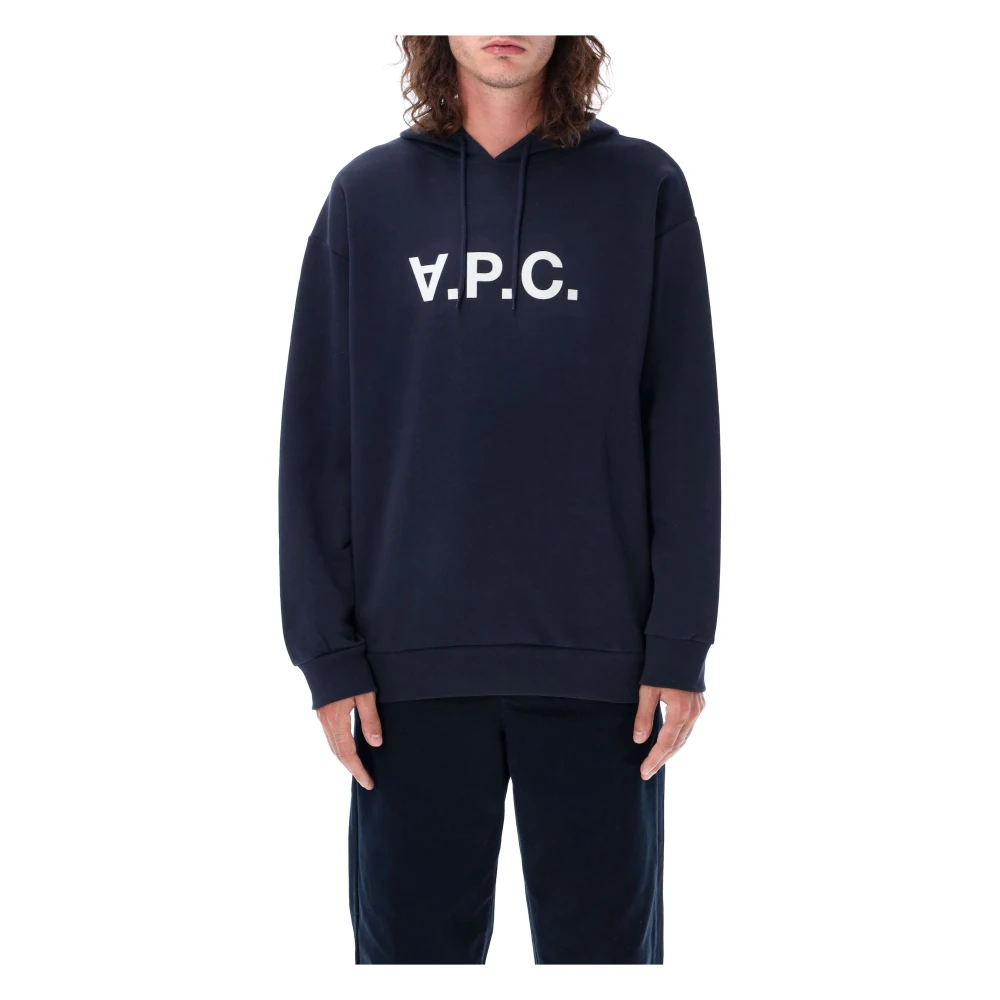 A.p.c. Donkerblauwe Gebreide Milo Hoodie Blue Heren