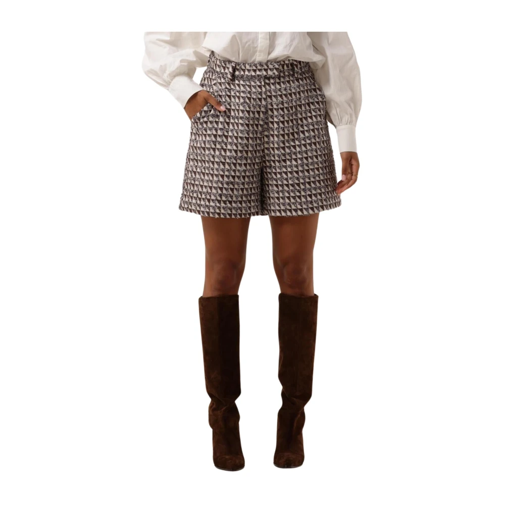 Minus Bruin Geruite Amaya Shorts Brown Dames