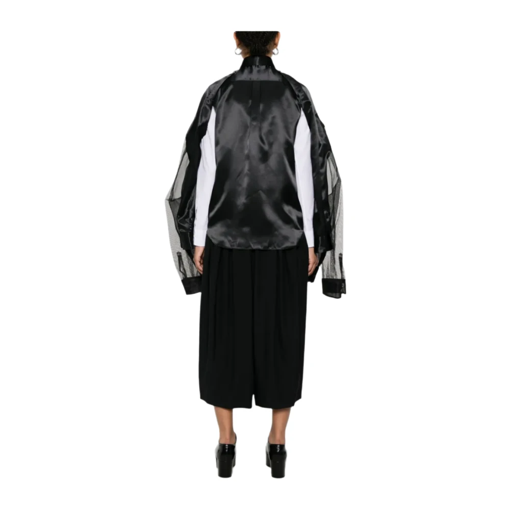 Comme des Garçons Luxe Satijnen Overhemd met Moderne Stijl Black Dames