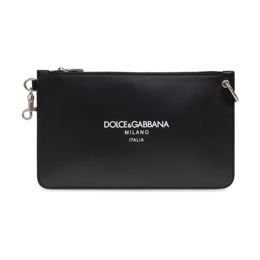 Dolce & Gabbana Leren schoudertas Black Heren
