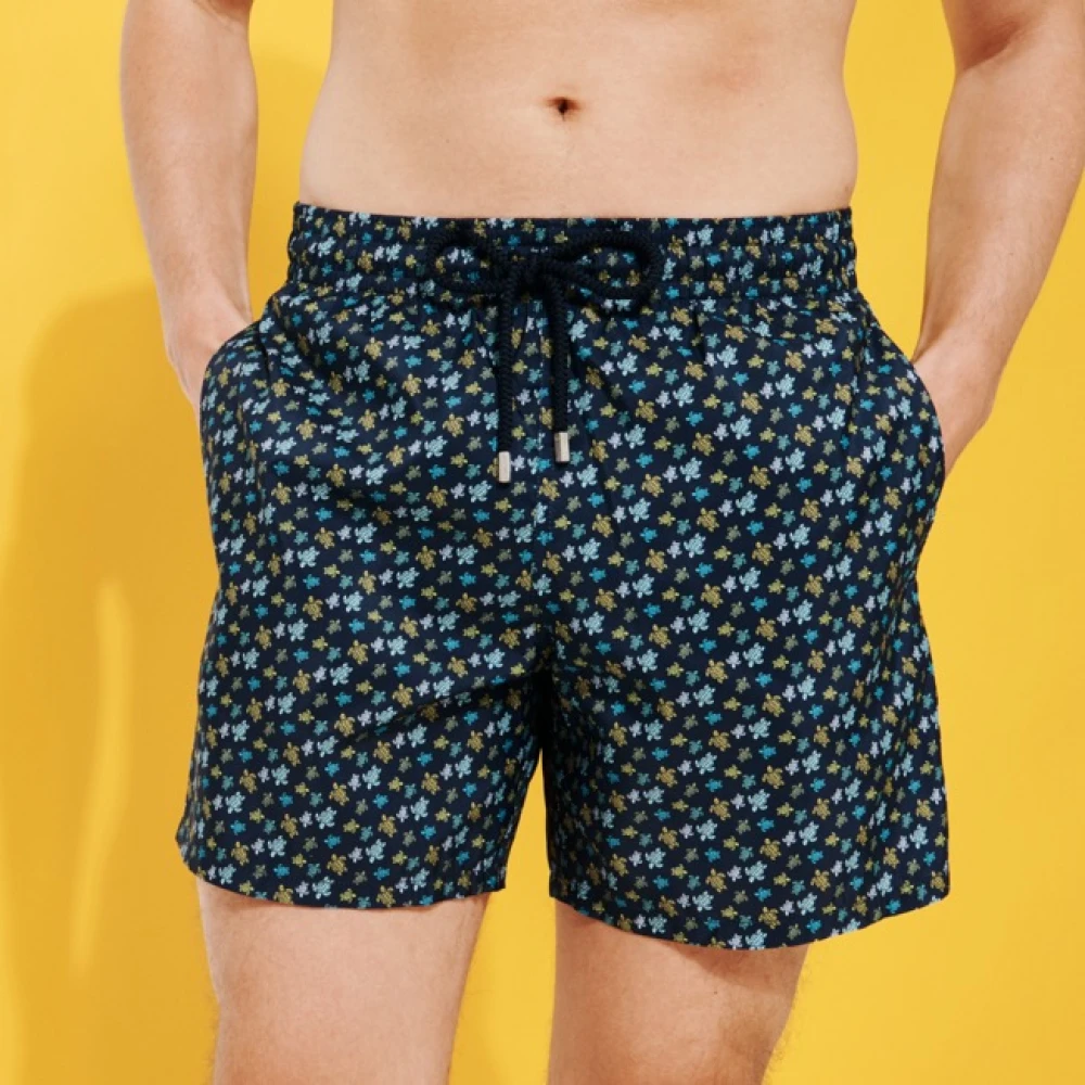 Vilebrequin Ultra-licht en opvouwbaar zwemkleding met regenboog schildpad print Blue Heren