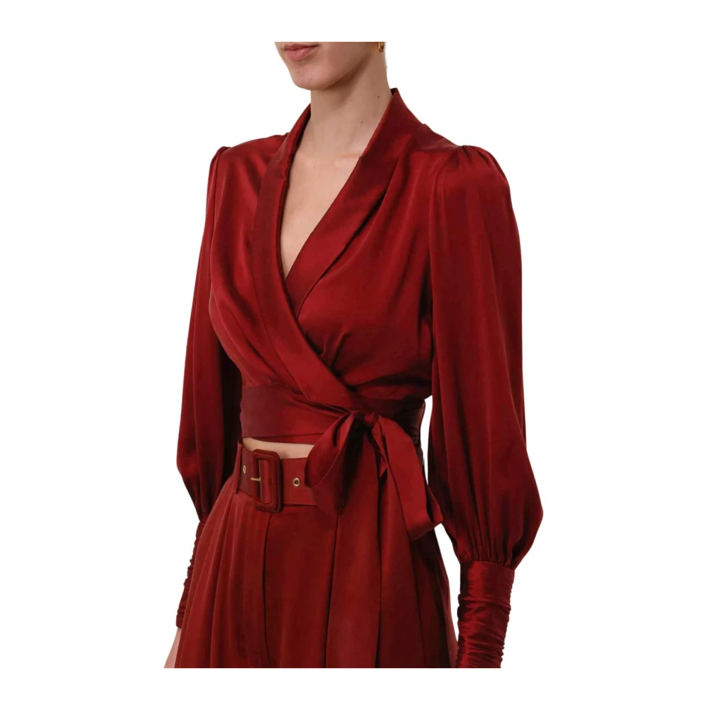 Zimmermann Granaat Zijden Wrap Top Red Dames
