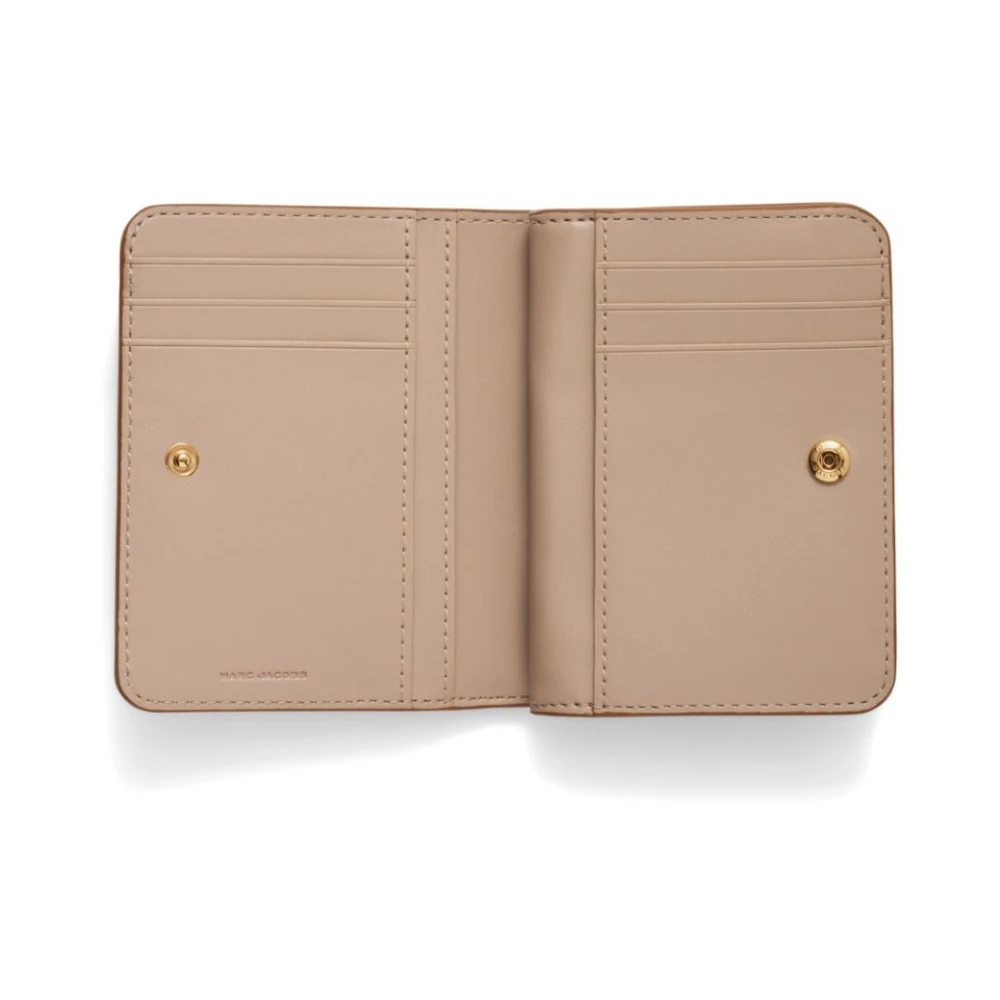 Marc Jacobs Beige Leren Bi-Fold Portemonnee Beige Dames