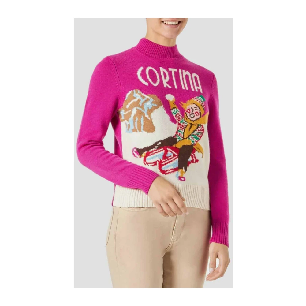 MC2 Saint Barth Kasjmiertruien in Fuchsia Multicolor Dames