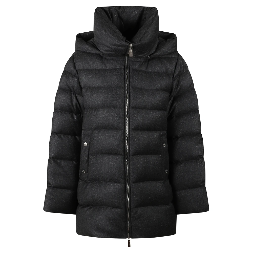 Moorer Women's Black Winter Jackets, S, Grey Winter Coats
