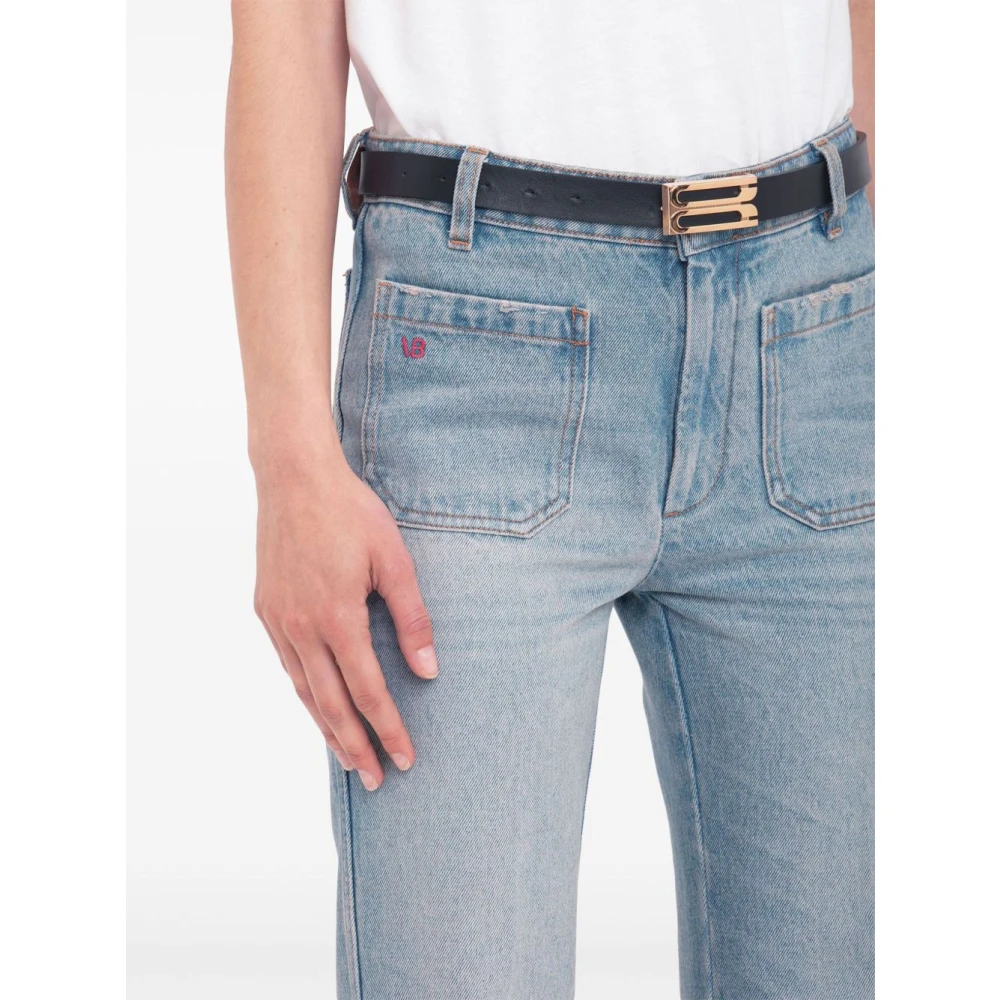 Victoria Beckham Blauwe Cropped Jeans met Zakken Blue Dames