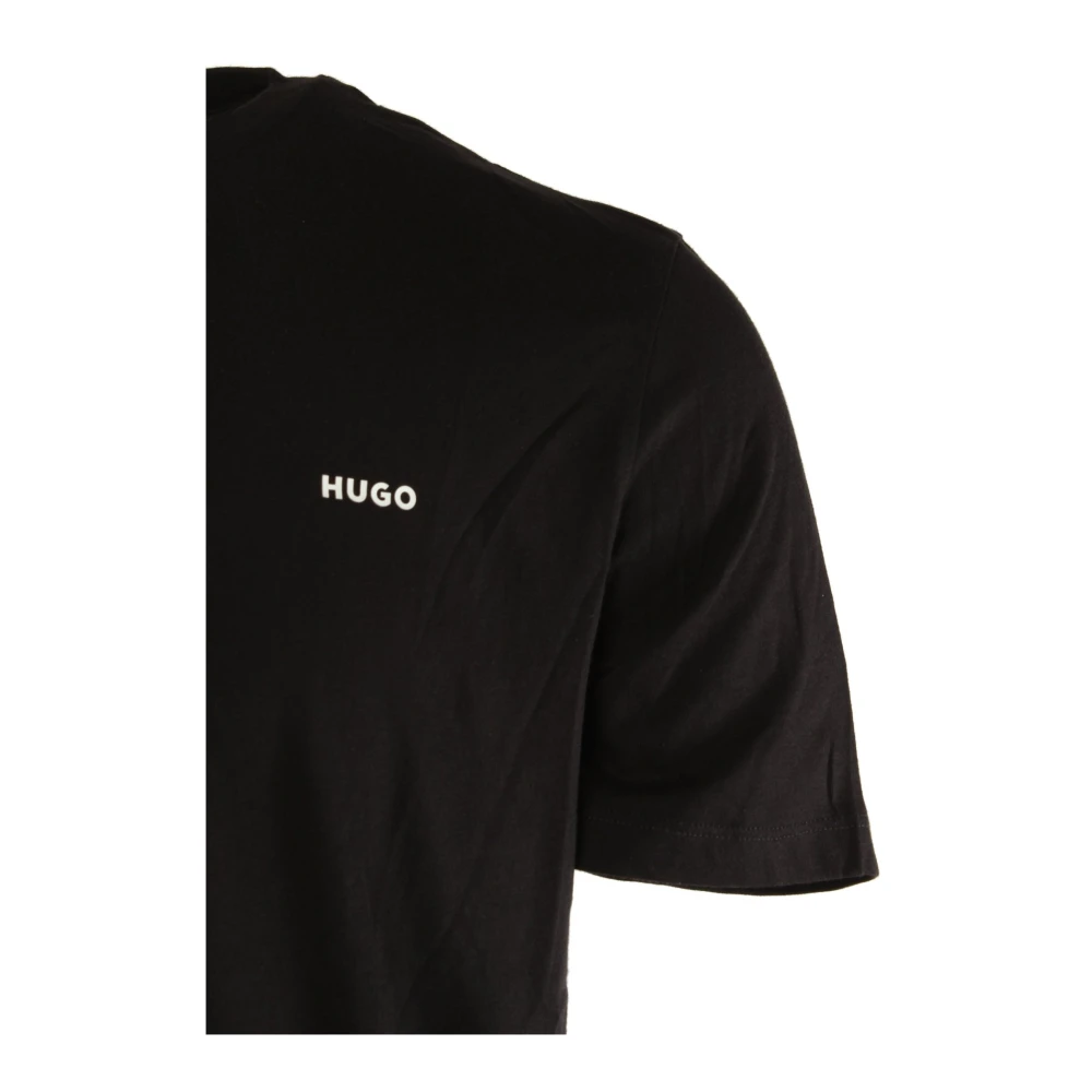 Hugo Boss Zwart Katoenen T-shirt Dero 222 Black Heren