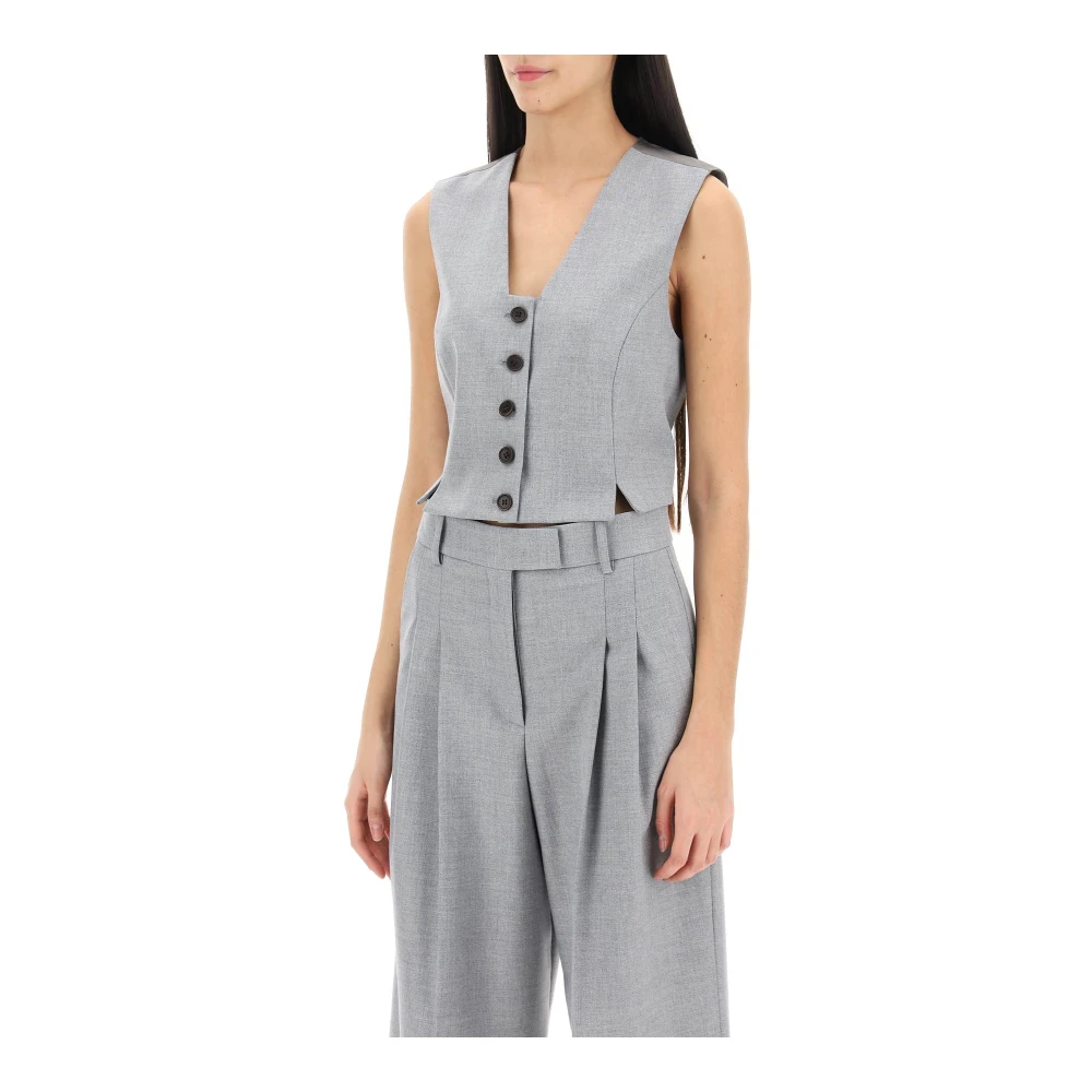 By Malene Birger Slim Fit Visgraat Vest met Splitten By Herenne Birger Gray Dames