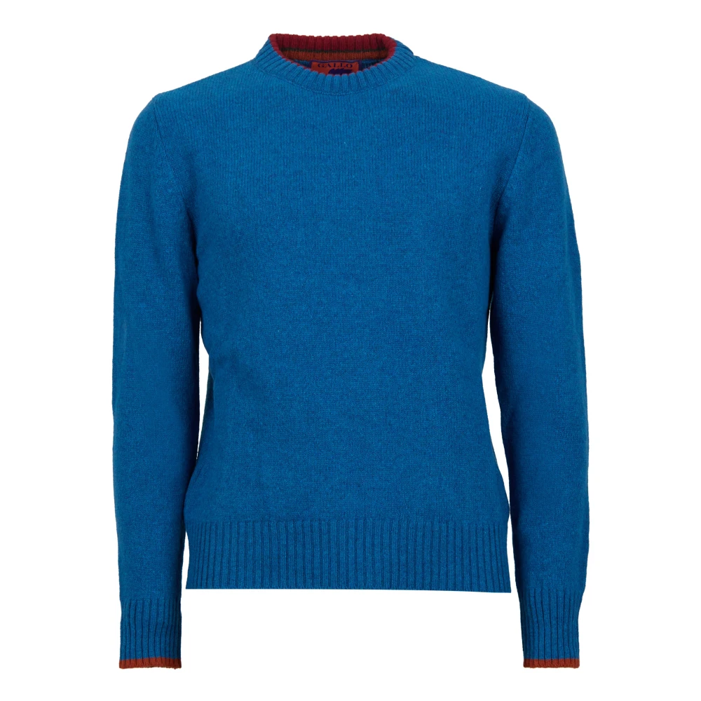 Gallo Lichtblauwe effen heren ronde hals Blue Heren