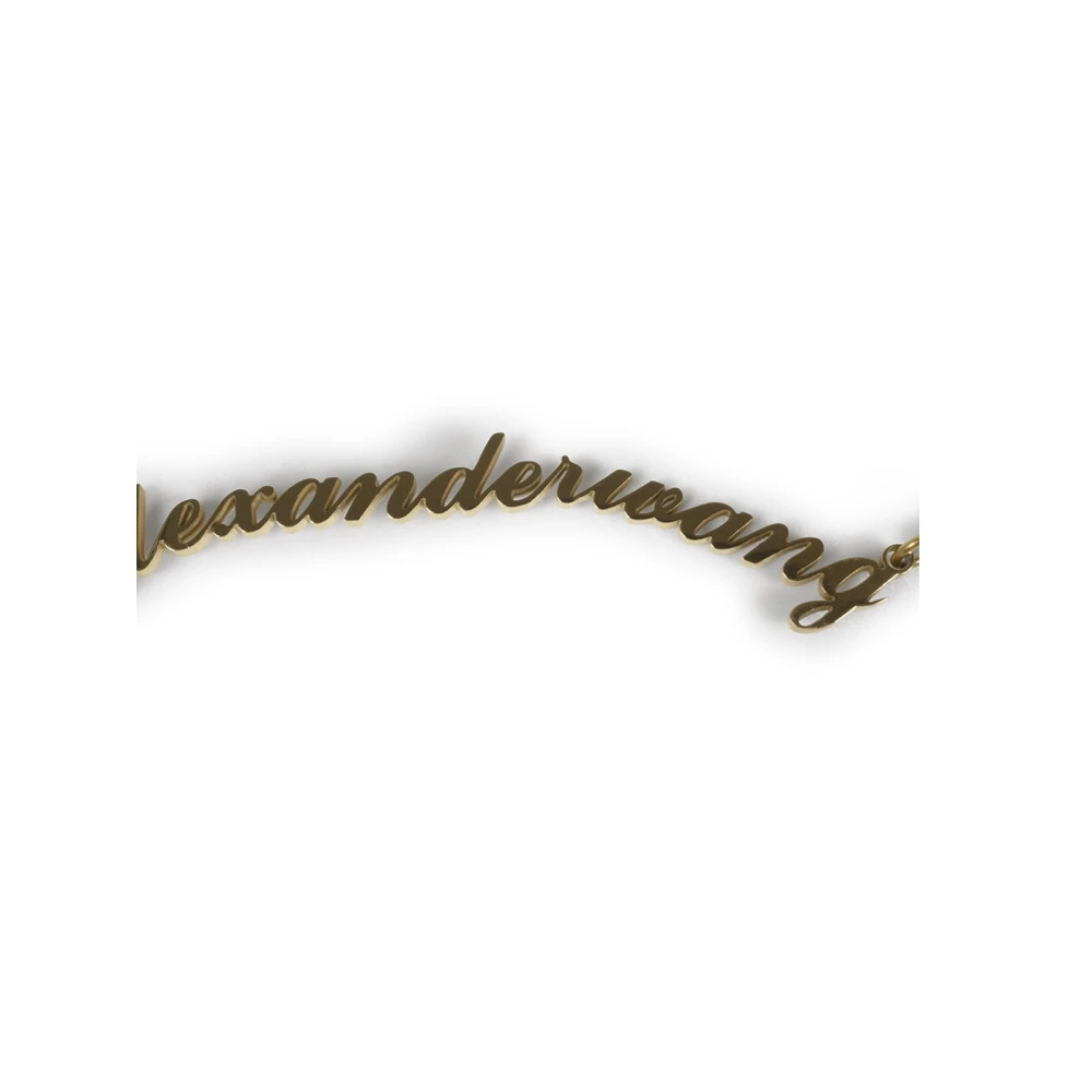 alexander wang Ketting Naamplaat V-Hals Sweater White Dames