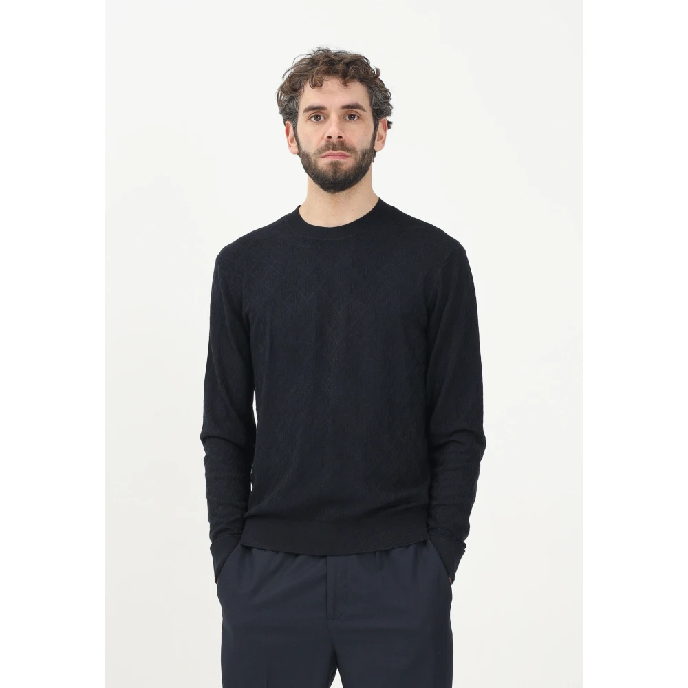 Armani Exchange Blauwe Crew Neck Sweater Lente Zomer Blue Heren