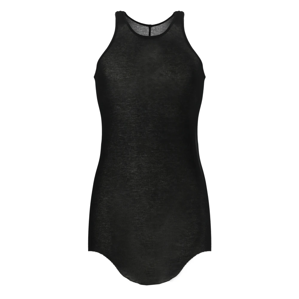 Rick Owens Zwarte Mouwloze Asymmetrische Top Black Heren