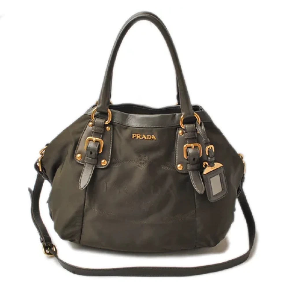 Prada Vintage Pre-owned Canvas prada-bags Green Dames