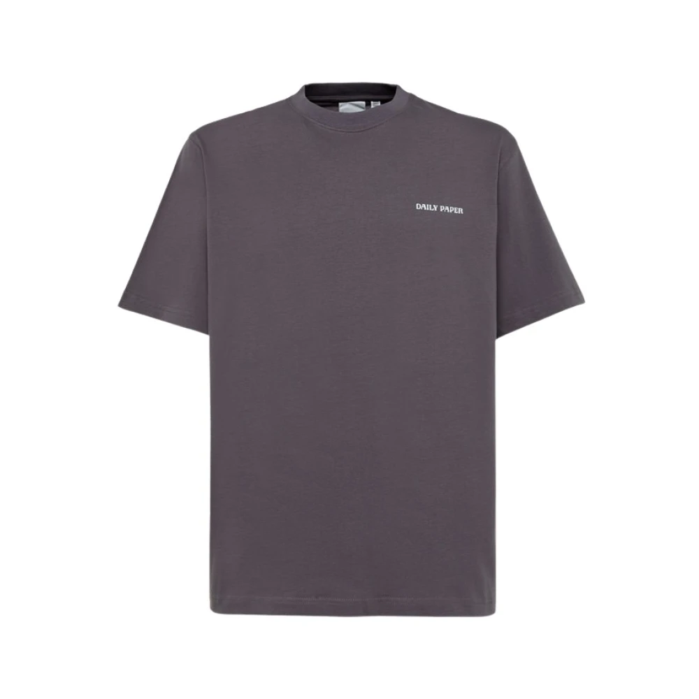 Daily Paper Effen Kleur Crew Neck T-shirt met Logoprint Gray Heren