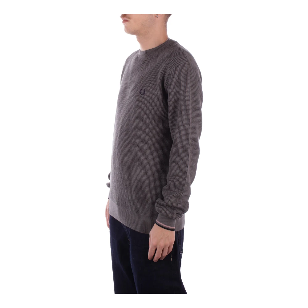 Fred Perry Groene Logo Trui Stijlvol Detail Brown Heren