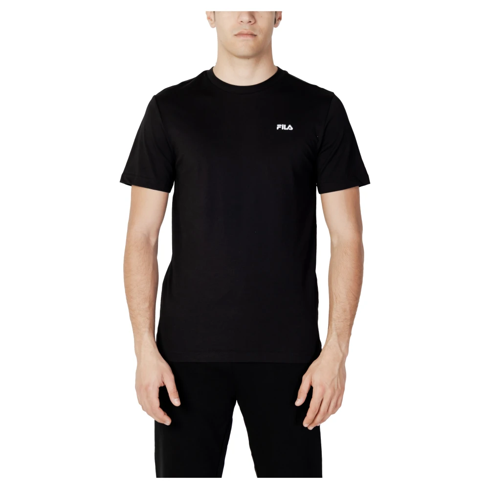Fila Klassiek Katoenen T-shirt voor Mannen Black Heren