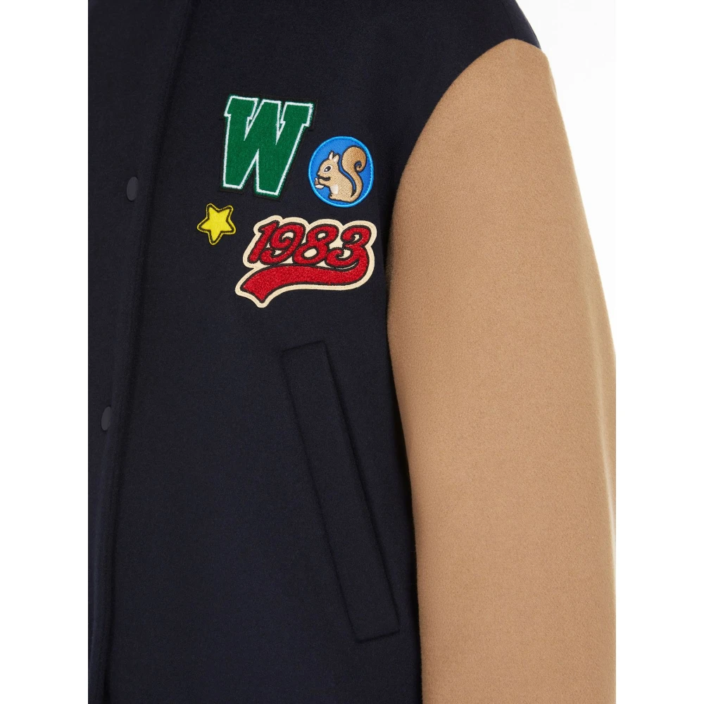 Max Mara Weekend Wollen Bomberjack met Geribbelde Kraag Multicolor Dames