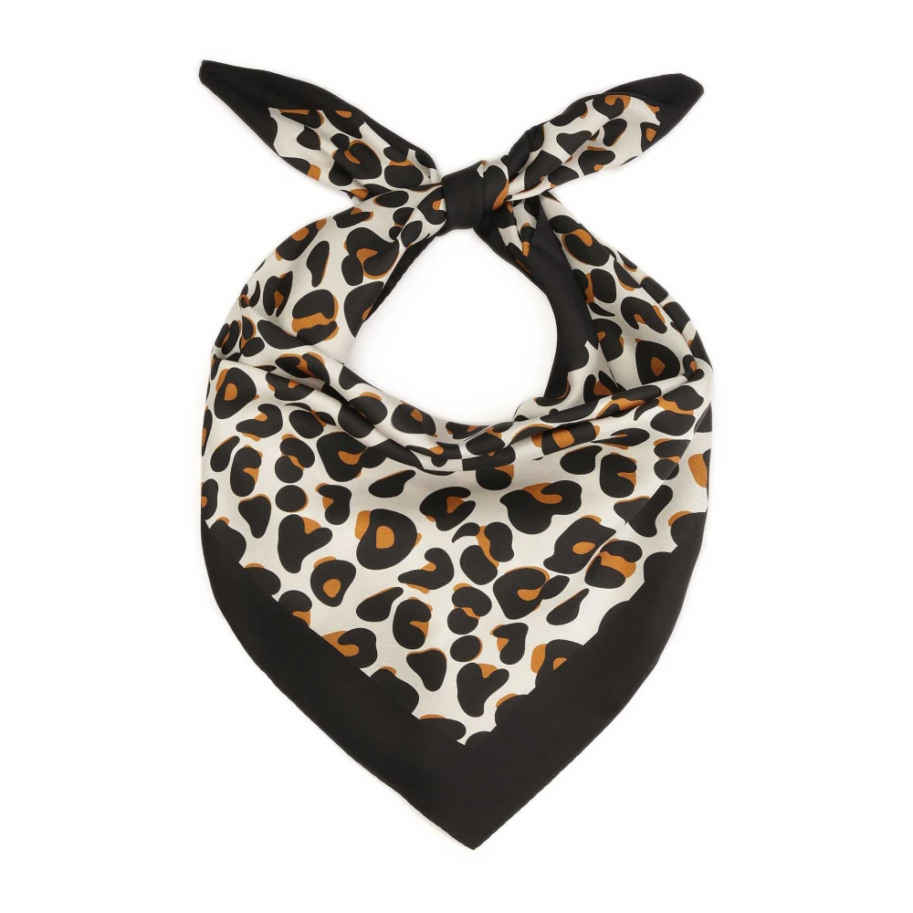 Kazar Elegante zijden sjaal met luipaardprint Brown Dames