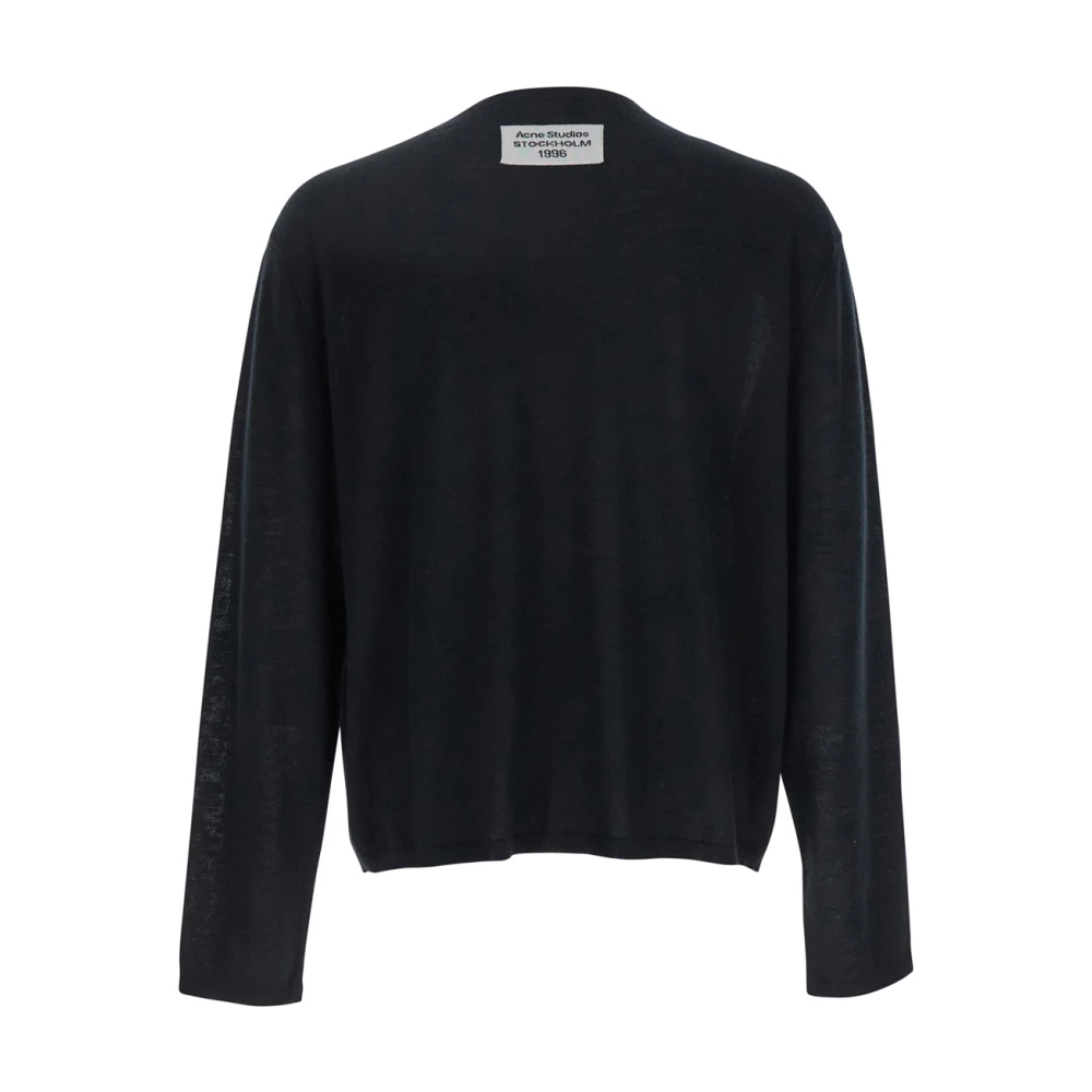 Acne Studios Zwarte Cashmere Crewneck Sweater met Zak Black Heren