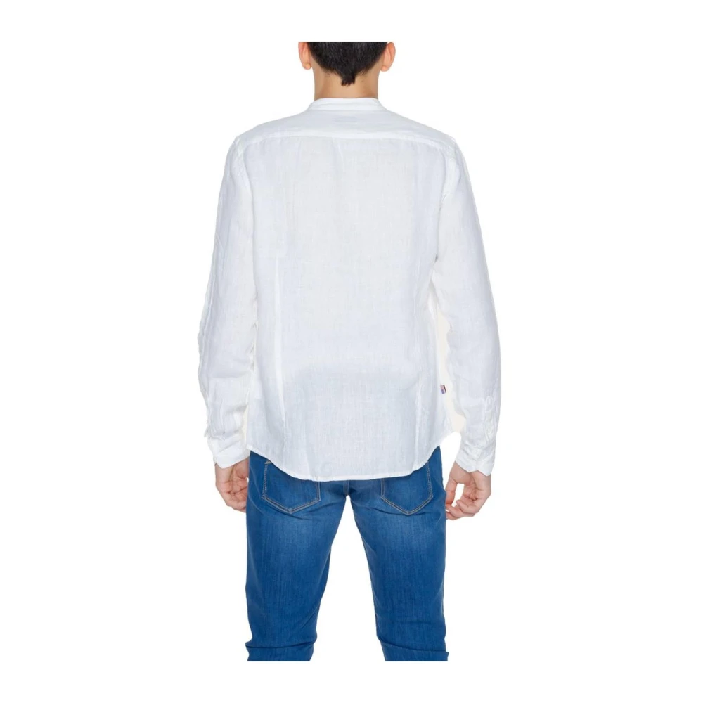 Blauer Linnen Overhemd Collectie White Heren