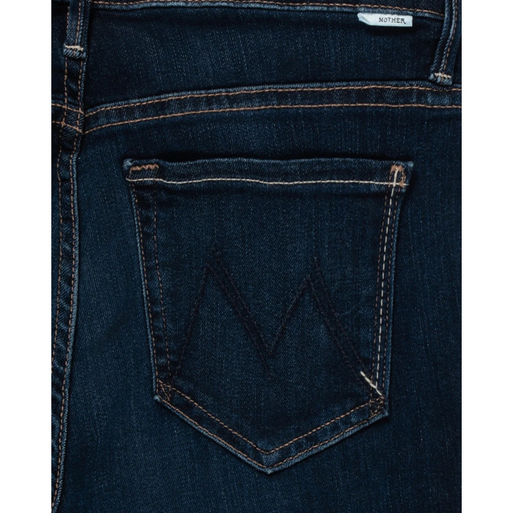 Mother Moderne Fray Straight Cropped Jeans Blue Dames