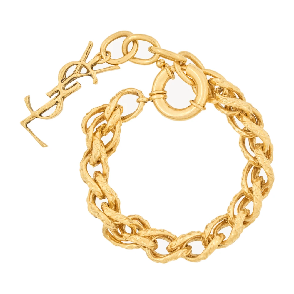 Saint Laurent Women's Metallic Cassandre Charm Bracelet In Metal And Rhinestone - Image 5