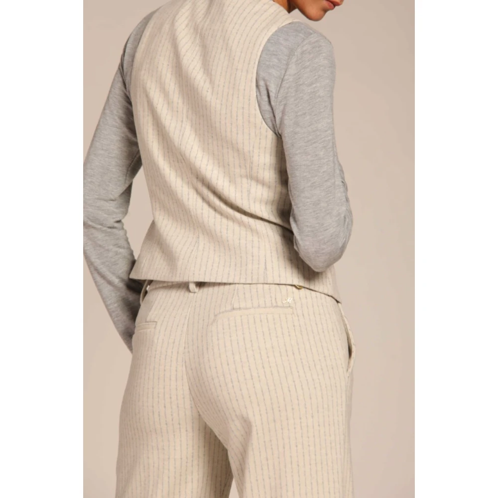 Mason's Gestreept jersey gilet Ellen Beige Dames