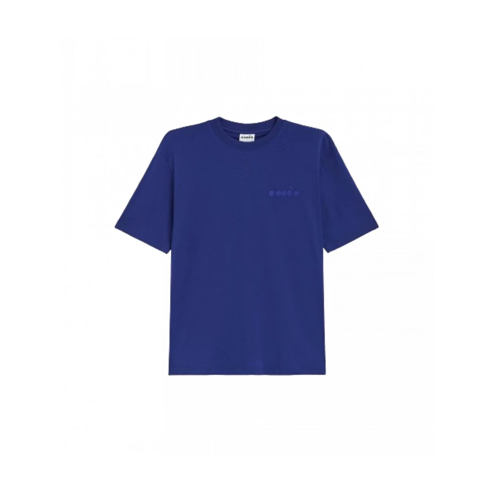 Diadora Katoenen Jersey Genderneutraal Ruimvallend T-shirt Blue Heren