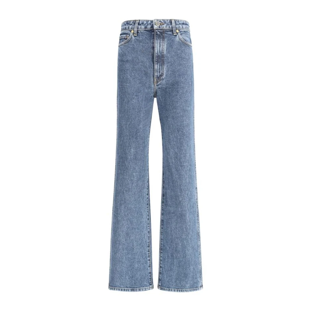 Khaite Flare Five-Pocket Jeans met Front Zipper Blue Dames