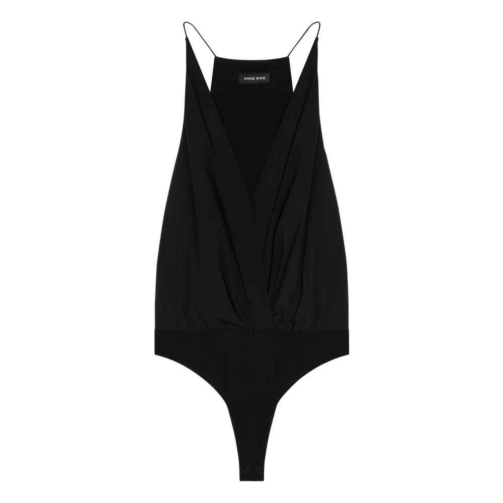 Anine Bing V-hals Top in Trendy Stijl Black Dames
