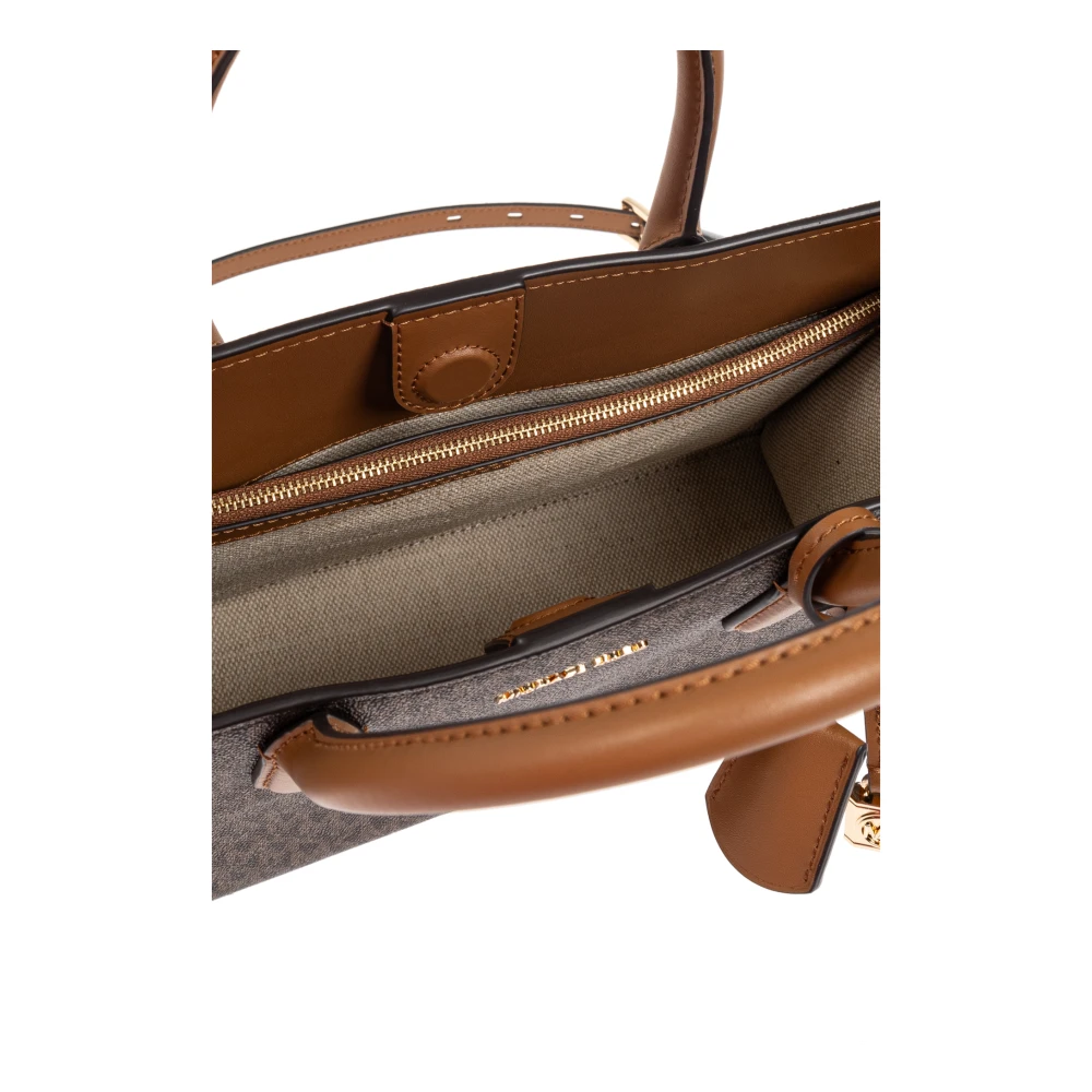 Michael Kors Scarlett Medium Signature Logo Schoudertas Brown Dames