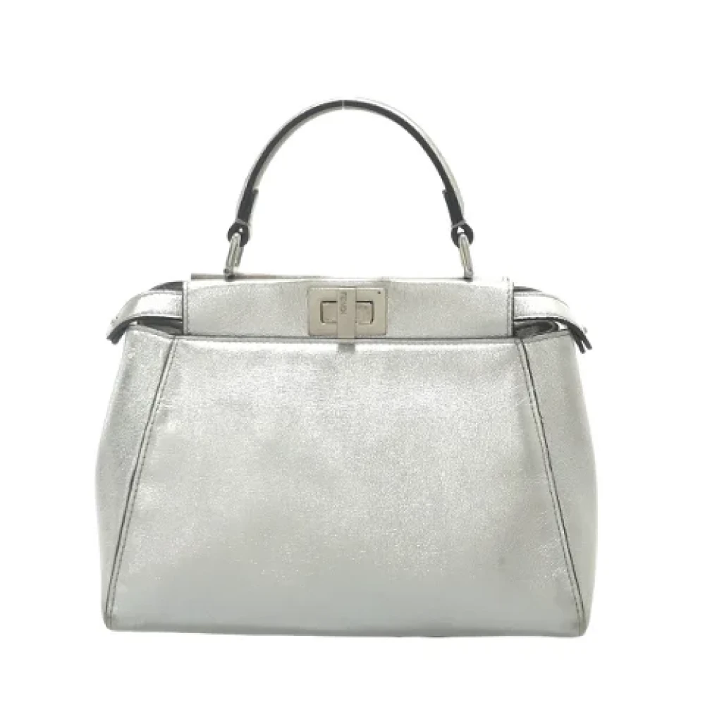 Fendi Vintage Pre-owned Leather handbags Gray Dames