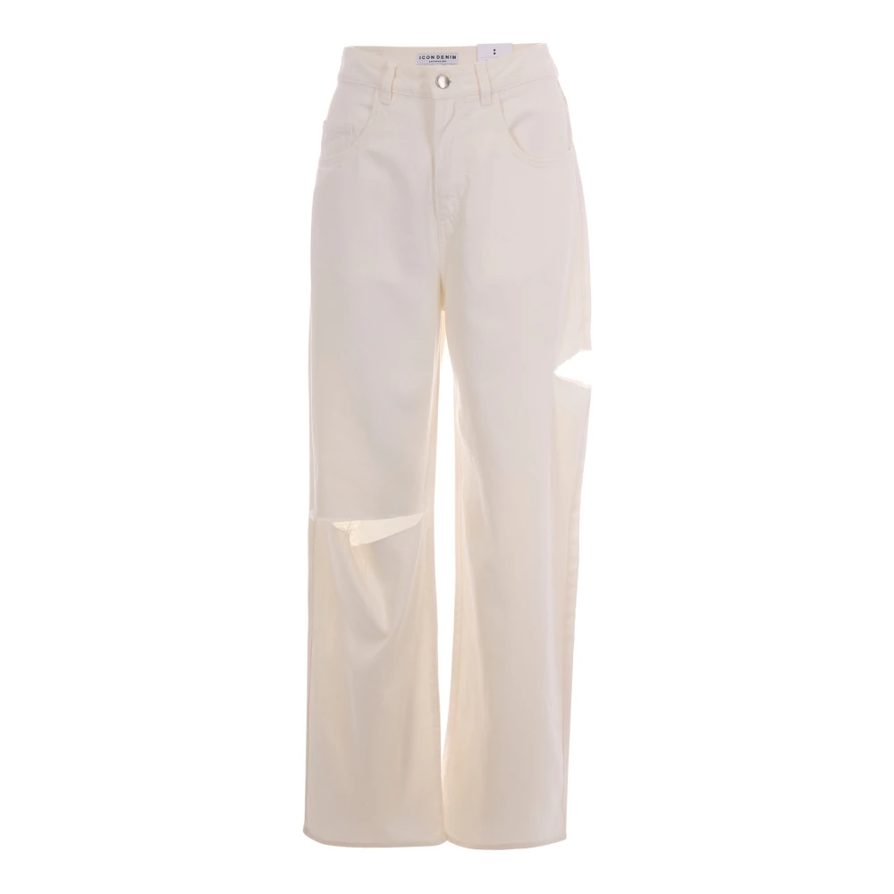 Icon Denim Women's White Wide Jeans, W24, Poppy Wide Leg Jeans