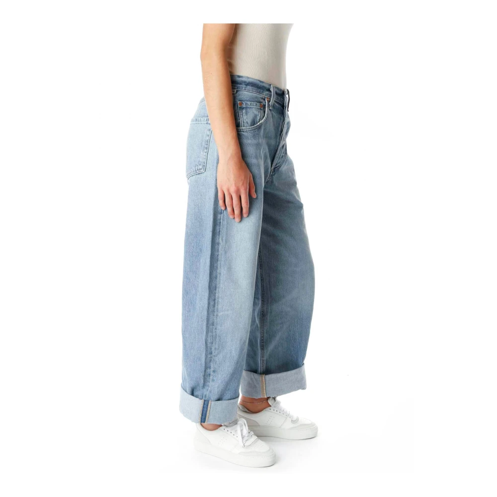 Citizens of Humanity Baggy Cropped Straight Leg Jeans Blue Dames