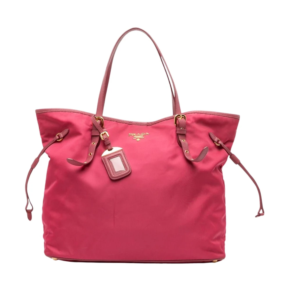 Prada Vintage Women's Pink Pre-Owned Nylon Tote Bag