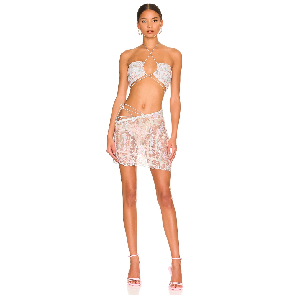 For Love & Lemons Minifalda Monique Blue Dames