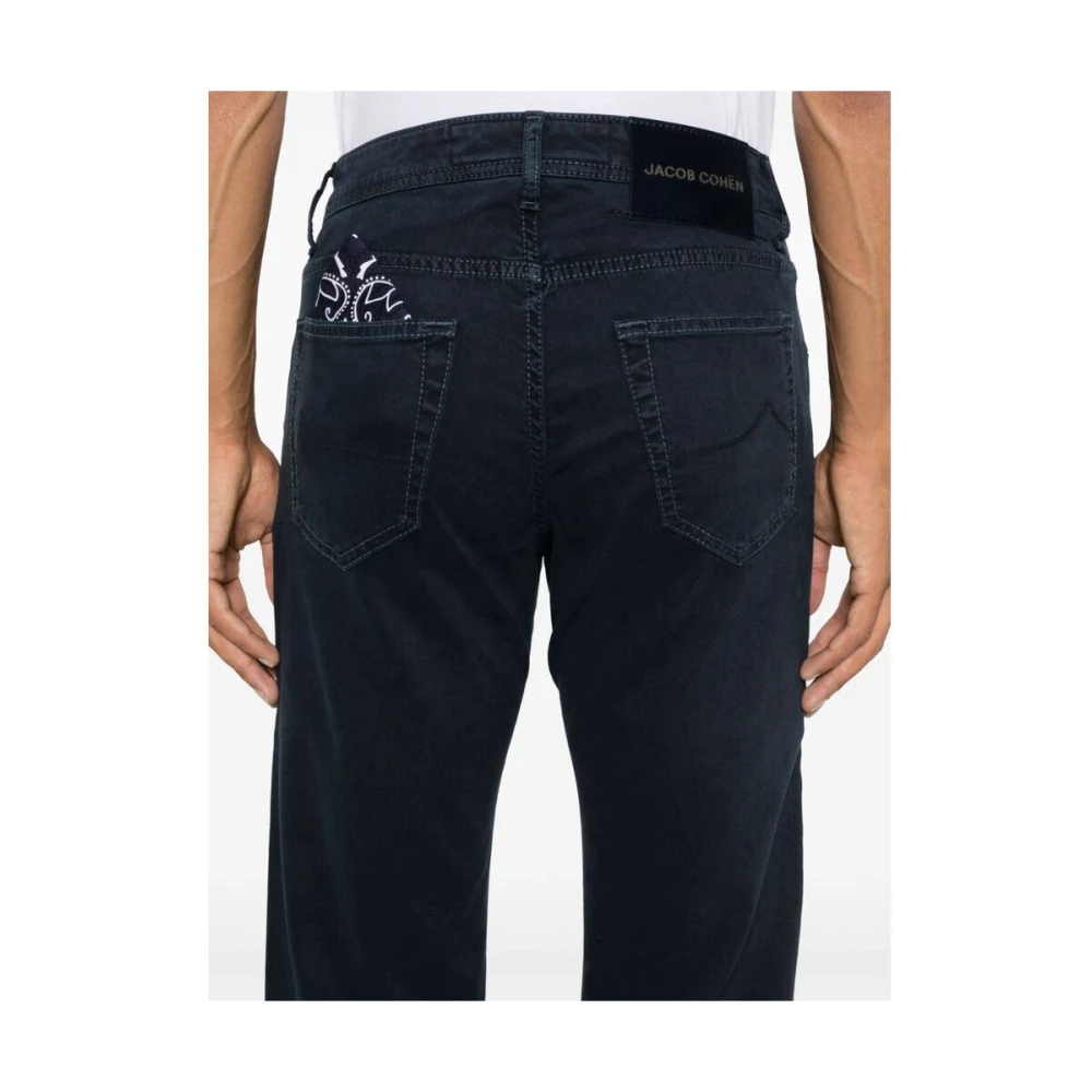 Jacob Cohën Donkerblauwe Denim Tapered Leg Jeans Blue Heren