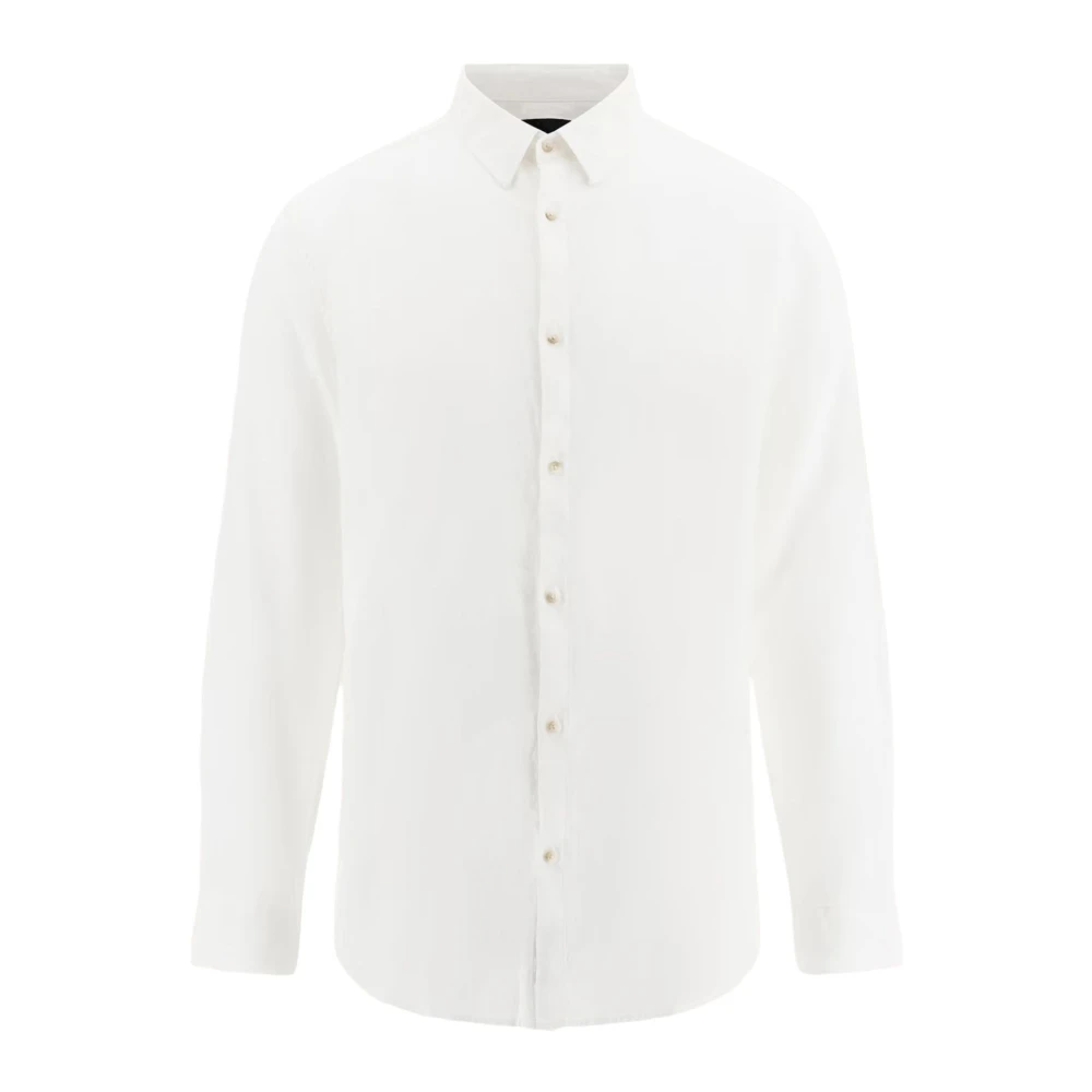 Guess Men's White Joe It Collar Notched Cuff Long Sleeve Shirt - Formal Shirts - L - Shirts