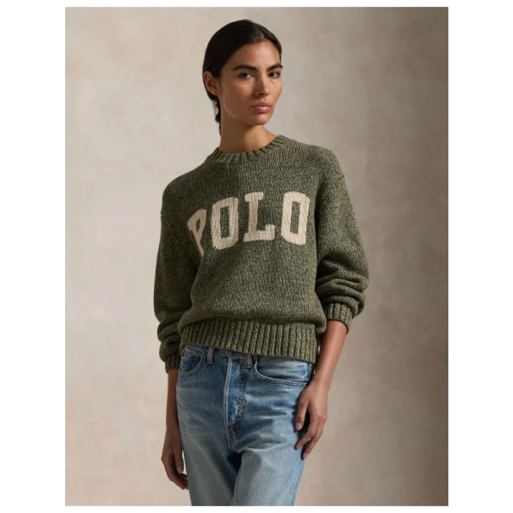 Polo Ralph Lauren Katoenen Polo Gebreide Trui Green Dames
