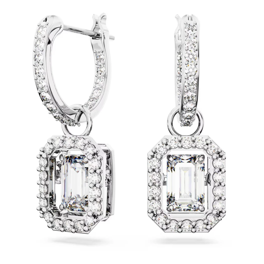 Swarovski Una White Rhodium Plated Drop Ladies Earrings 5638495 - Image 2