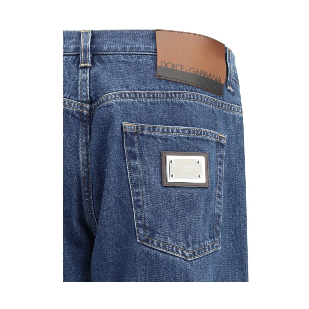 Dolce & Gabbana Straight Cut Five-Pocket Jeans Blue Heren