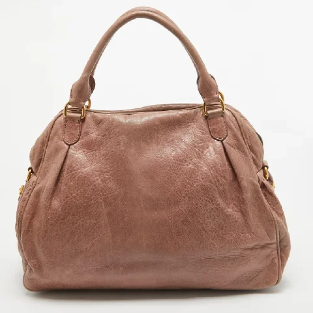 Miu Pre-owned Leather handbags Pink Dames