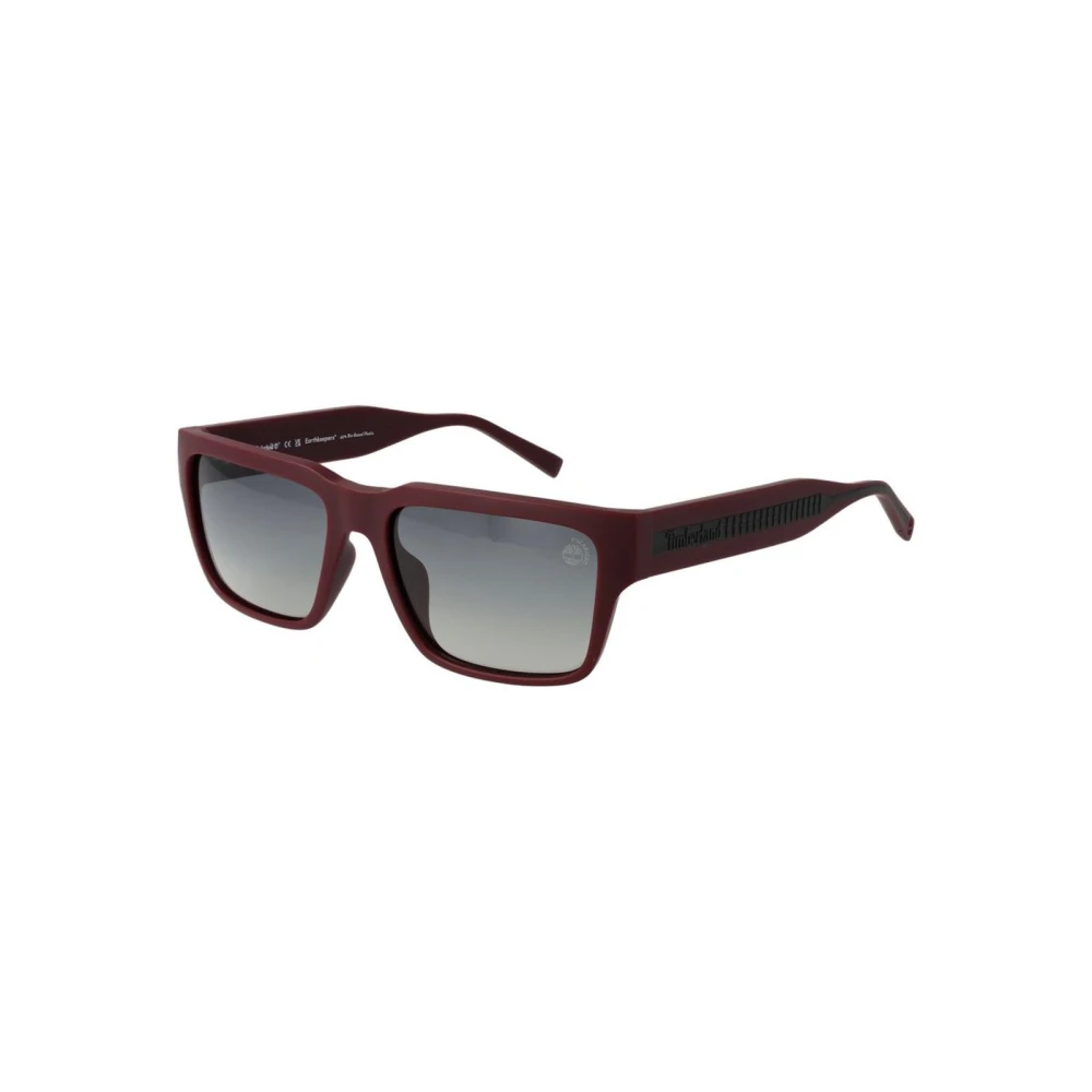 Timberland Men's Burgundy Rectangle Polarized Sunglasses With Uv Protection
