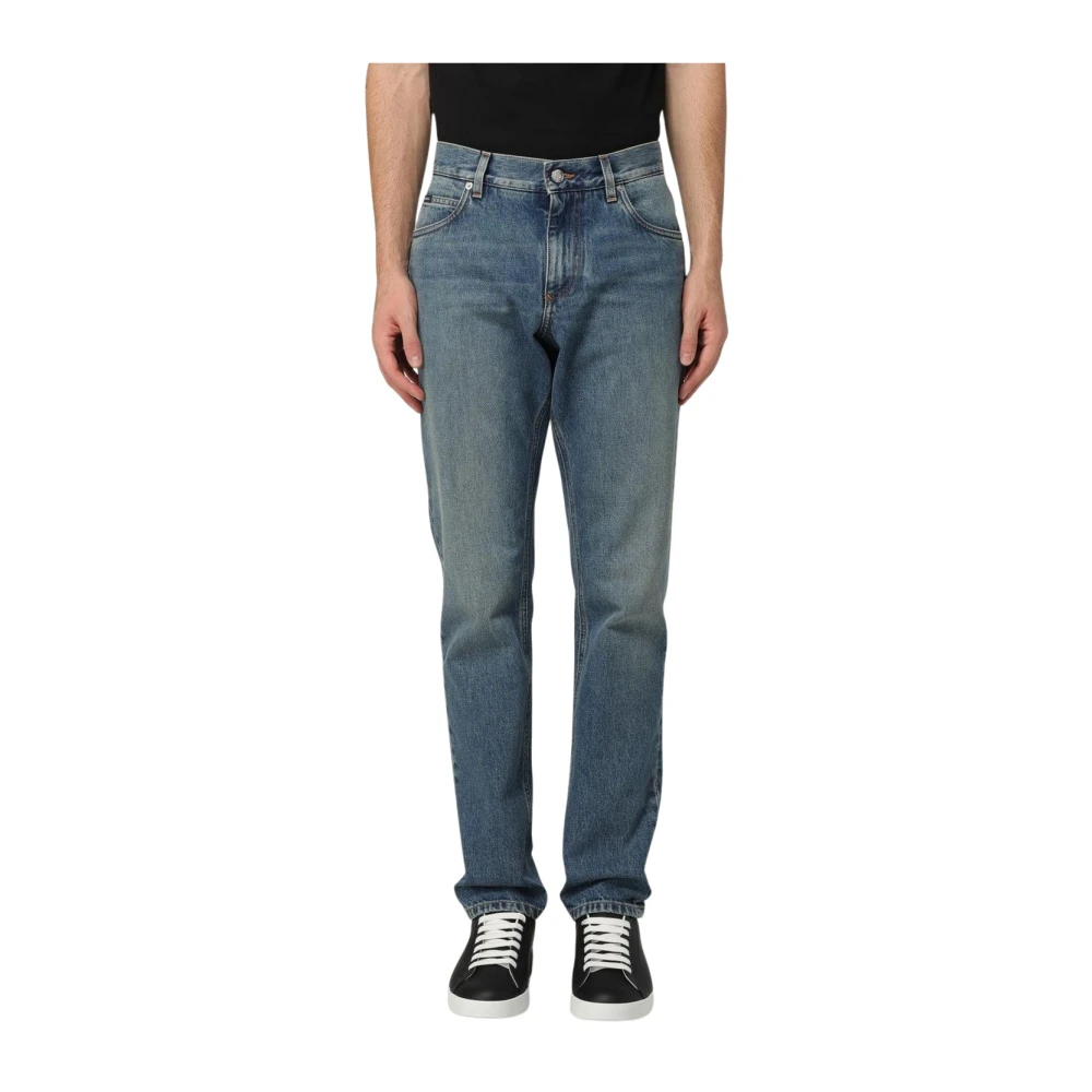 Dolce & Gabbana Men's Blue Straight Leg Jeans